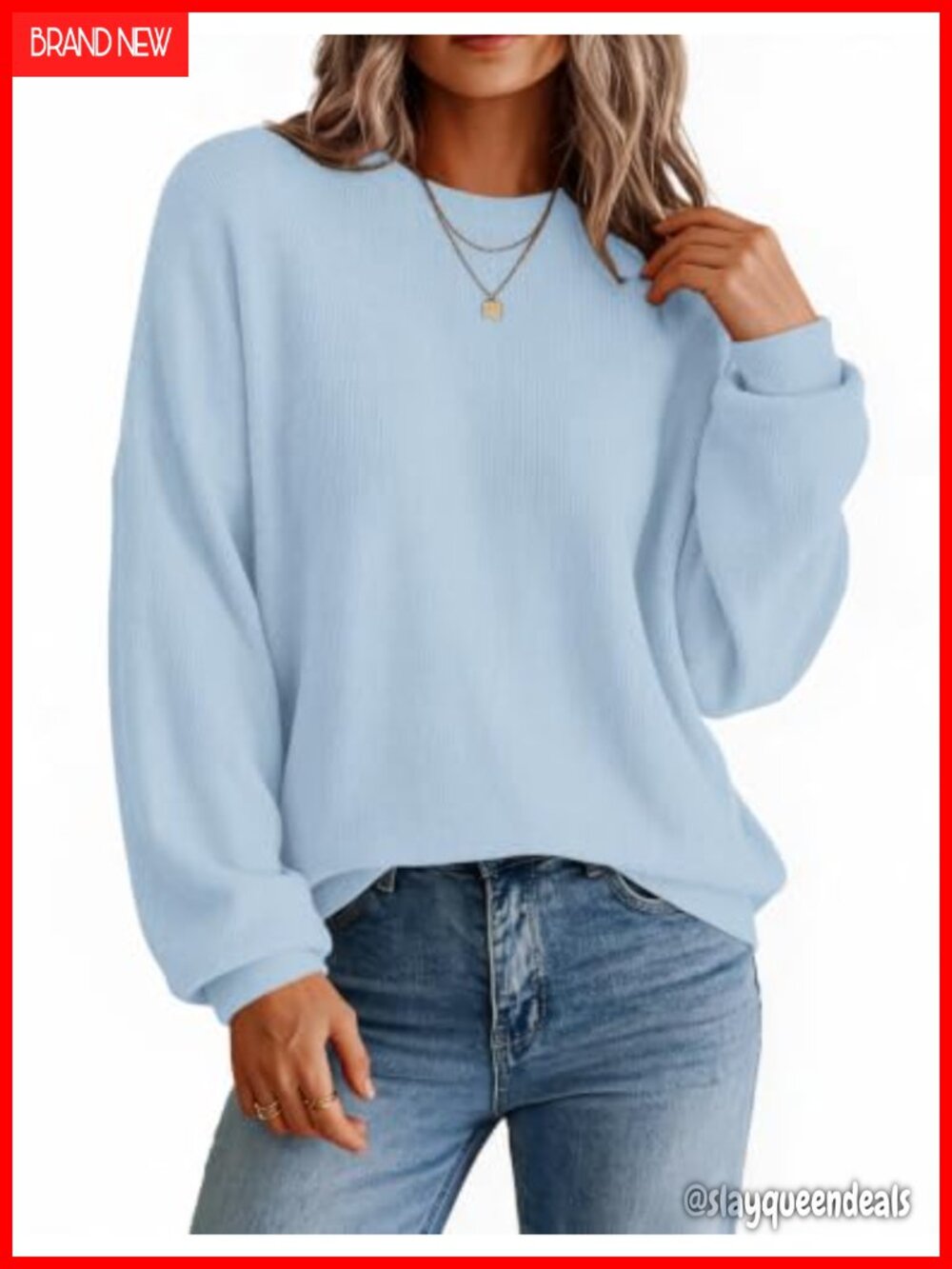 Zeagoo Oversized Knit Sweater Crewneck Long Sleeve Pullover Fall
